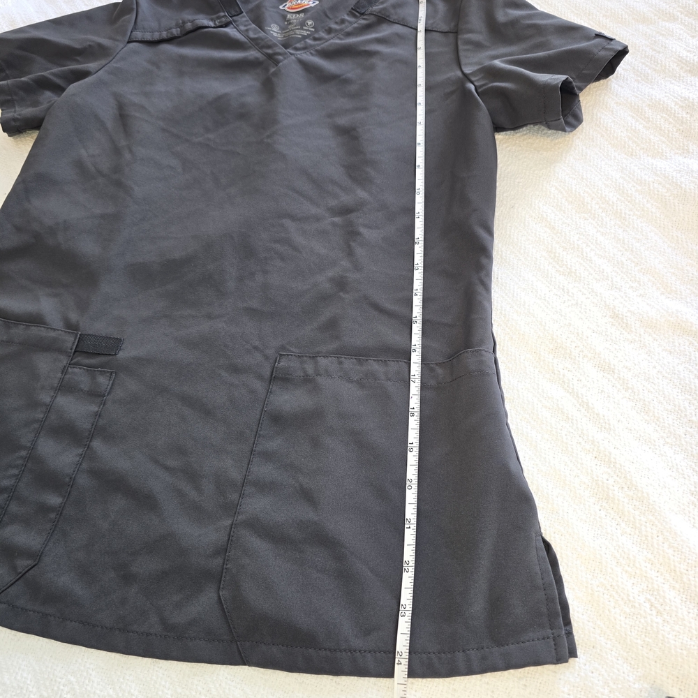 Dickies Women's V-Neck Scrub Top - Dark Gray Size Small - Picture 9 of 9